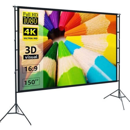 Projector Screen 150 Inch Tripod Potable Double Stand 8x10 Feet 43MW Speed-X
