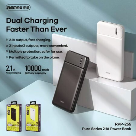 Remax Power Bank 10000mah Rpp-255 Black-White