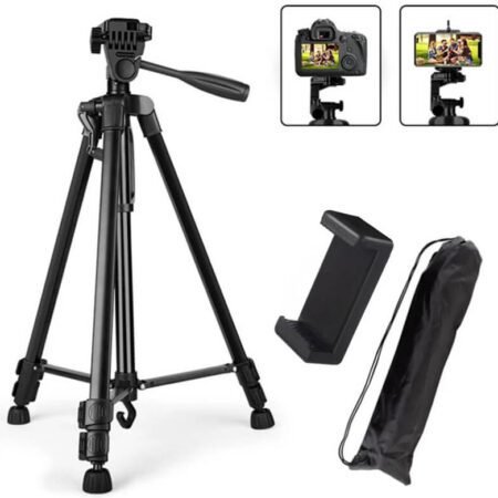 3366 ALUMINIUM TRIPOD STAND (55-INCH) WITH MOBILE PHONE HOLDER