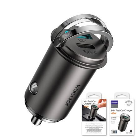 JOYROOM C-A35 45W Mini Dual-Port PD+QC 3.0 Ring-Pull Fast Car Charger-Gadgetshop
