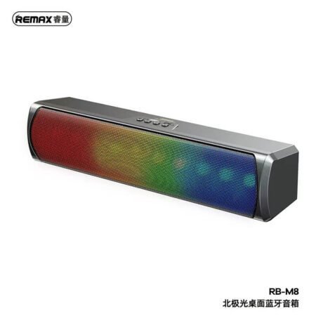 Remax RB-M8 Wireless Bluetooth V5.0 Portable Speaker Hifi Audio Super Bass RGB LED Light-Gadgetshop