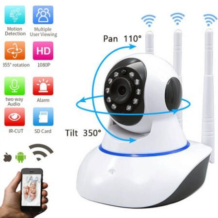 SPEED-X 3 Antenna Ipc App New Color Night Vision Camera 2mp 1080p Full Hd With Pixlinkipc App-Gadgetshop