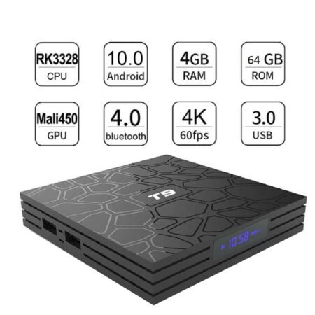 Smart-Android-TV-Box-T9-4gb+64gb quad core 4k ulta hd 9.0-Gadgetshop Pakistan