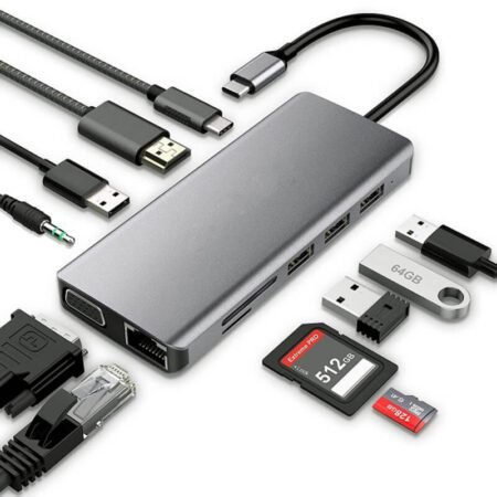 11 in 1 Multiport Type C to USB C 4K HDMI Adapter USB HUB-Gadgetshop.pk