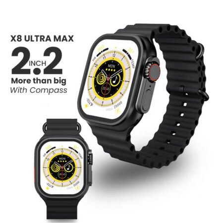 2.2 Inch X8 Ultra Max With Compass Smart Watch Series 8 Nfc Always-on Display & Wireless Charging Black-Gadgetshop.pk