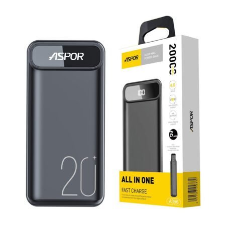 Aspor A396 Pd 20000mah 22.5w Fast Charging Power Bank Gadgetshop.pk