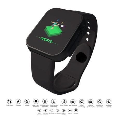 D20 Ultra Fitness Bracelet Blood Pressure Bluetooth Heart Rate Monitor (Black)-Gadgetshop.pk