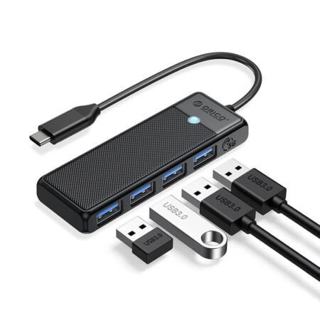 Orico Type-c to Usb Hub 3.0 4 Ports Papw4a-c3-015-bk-ep-Gadgetshop.pk