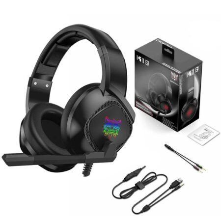 Onikuma K19 Rgb Wired Stereo Gaming Headset True Noise Cancellation, Usb+3.5mm Audio Plug for Ps4-pc-xbox One Controller-laptop, Black